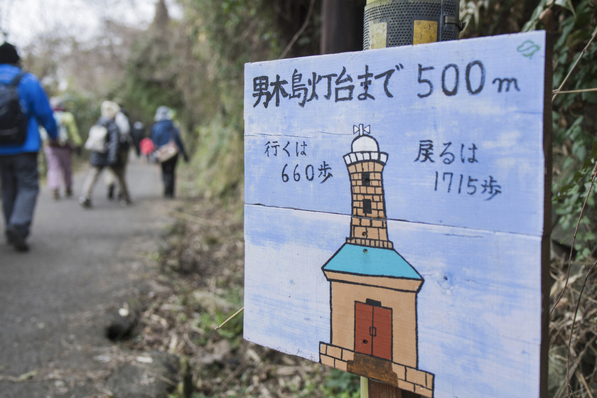 hand-written signs showing the distance to the destination