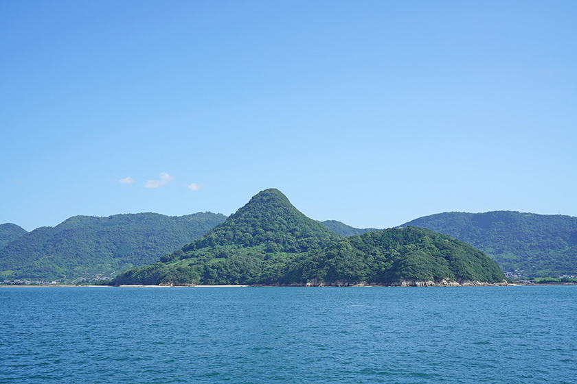 クルーズ船から見える瀬戸内海の島